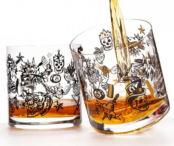 Sklenice na whisky Tattoo, sada 2 ks