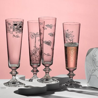 Sklenice na šumivé víno by Mucha 205 ml, sada 4 ks