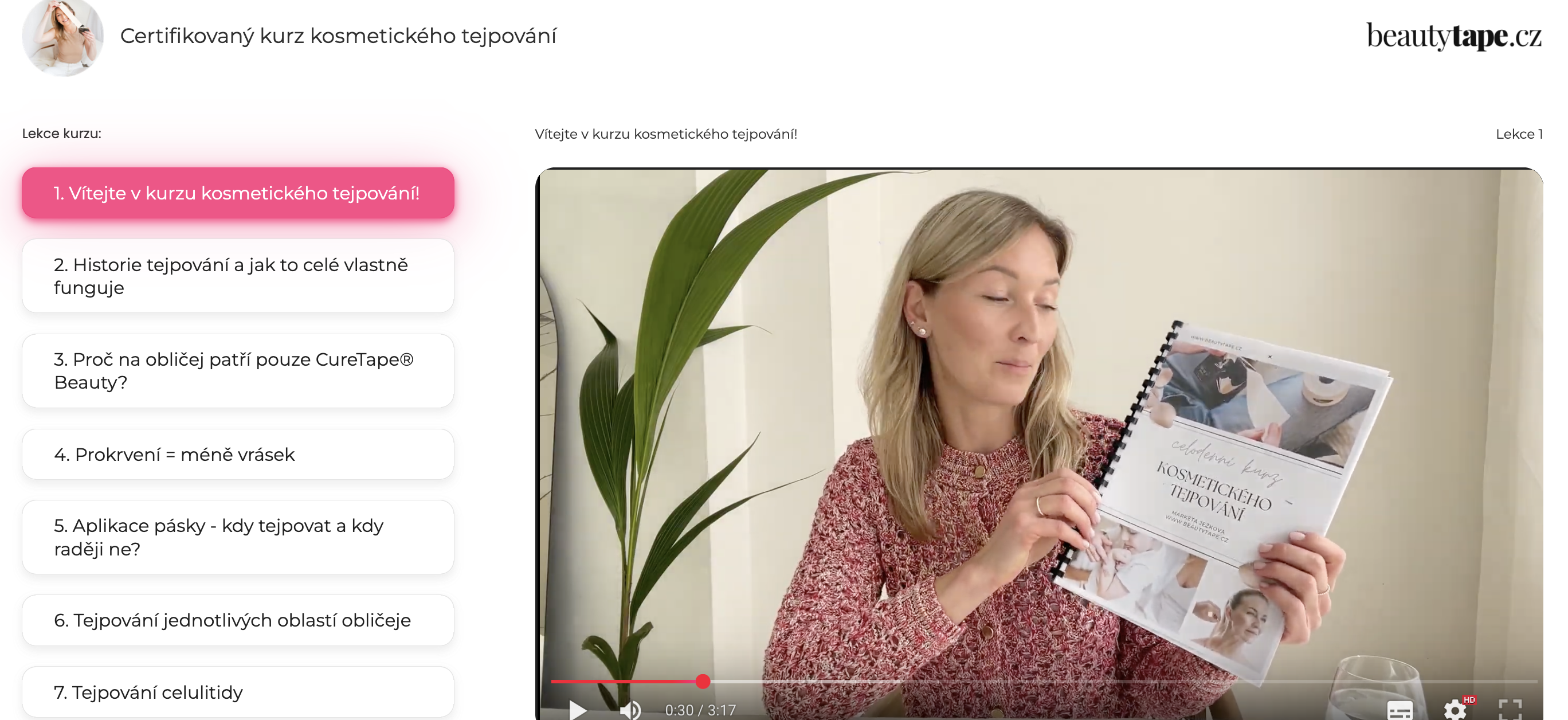 Online certifikovaný kurz kosmetického tejpování