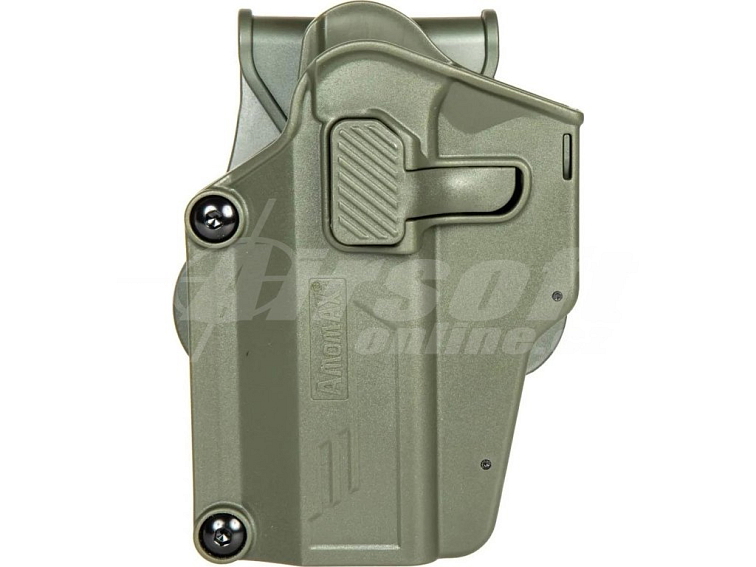 Opaskové polymerové univerzální pouzdro Per-Fit pro leváky - olivové OD, Amomax