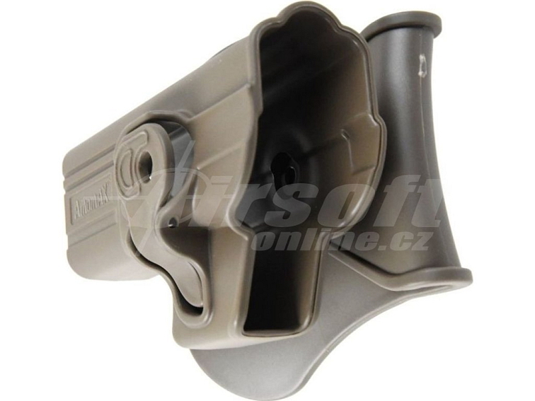 Polymerové opaskové pouzdro pro leváky Glock - pískové FDE, Amomax