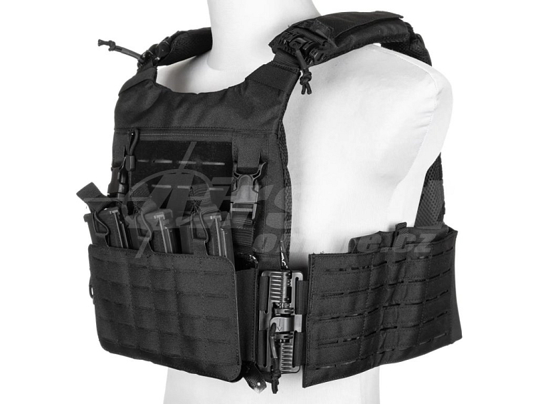 Taktická vesta / nosič plátů QR - černá, Specna Arms