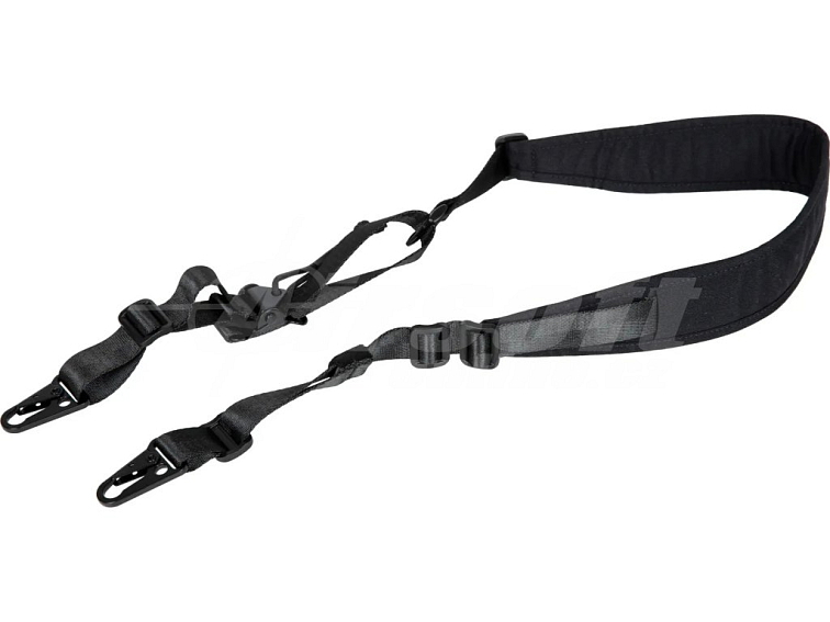 Nastavitelný 2-bodový taktický popruh s polstrováním - černý, Amomax