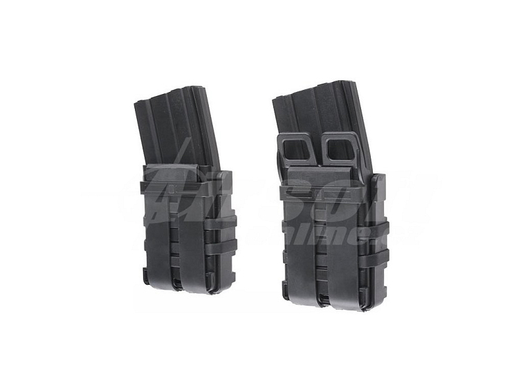 Plastová dvojitá otevřená sumka pro zásobníky 5,56 - černá, Primal Gear