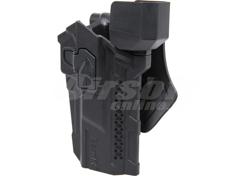 Opaskové pouzdro / holster pro Hi-Capa s kolimátorem - pro praváky, černé, Amomax