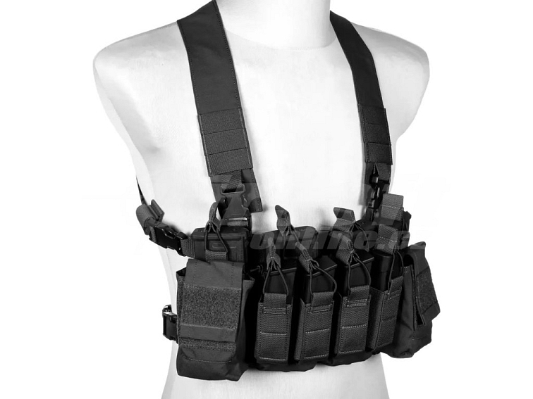 Taktický Chest Rig typu D3CRX - černý, PEW Tactical