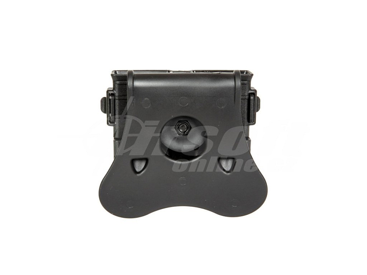 Univerzální opaskové pouzdro pro dva pistolové zásobníky - černé, Amomax