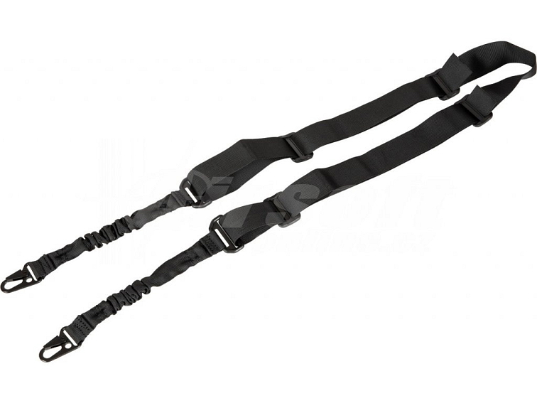 Dvoubodový bungee popruh s HK klipem - černý, Amomax