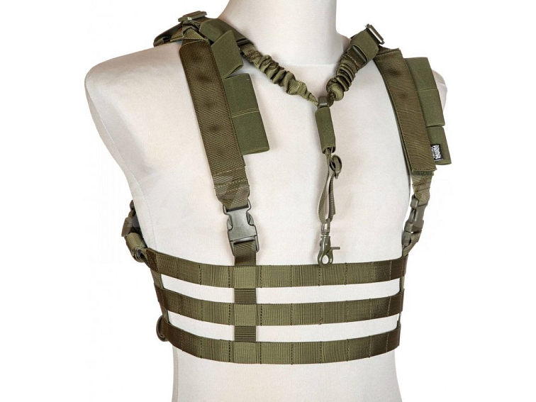 Lehký taktický Chest Rig s jednobodovým popruhem - olivový, Primal Gear