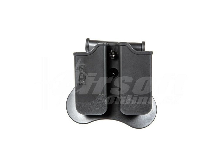 Polymerové opaskové pouzdro pro dva zásobníky M9/P226/CZ P09 - černé, Amomax