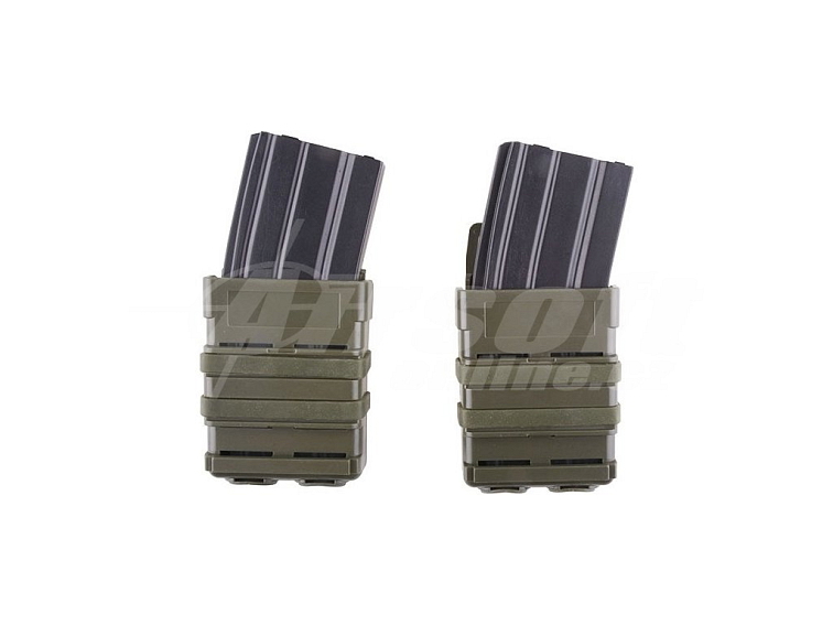 Plastová dvojitá otevřená sumka pro zásobníky 5,56 - olivová OD, Primal Gear