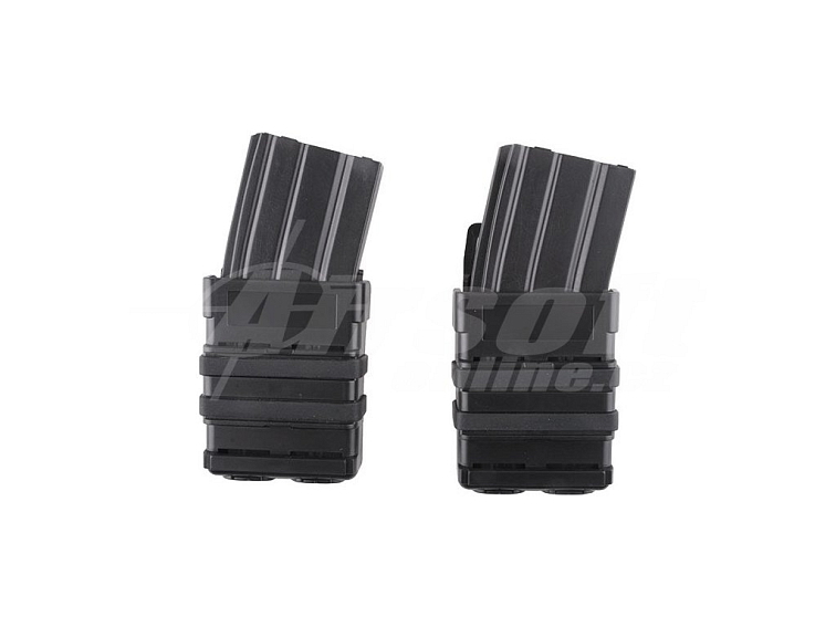 Plastová dvojitá otevřená sumka pro zásobníky 5,56 - černá, Primal Gear