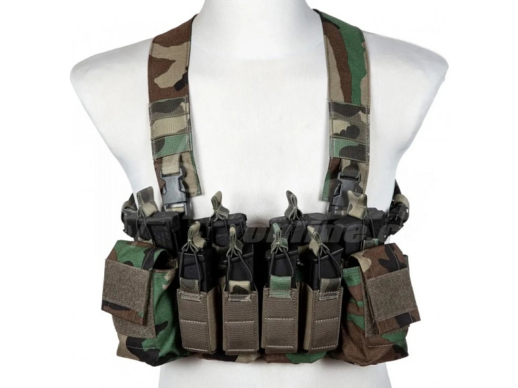 Taktický Chest Rig typu D3CRX - Woodland, PEW Tactical