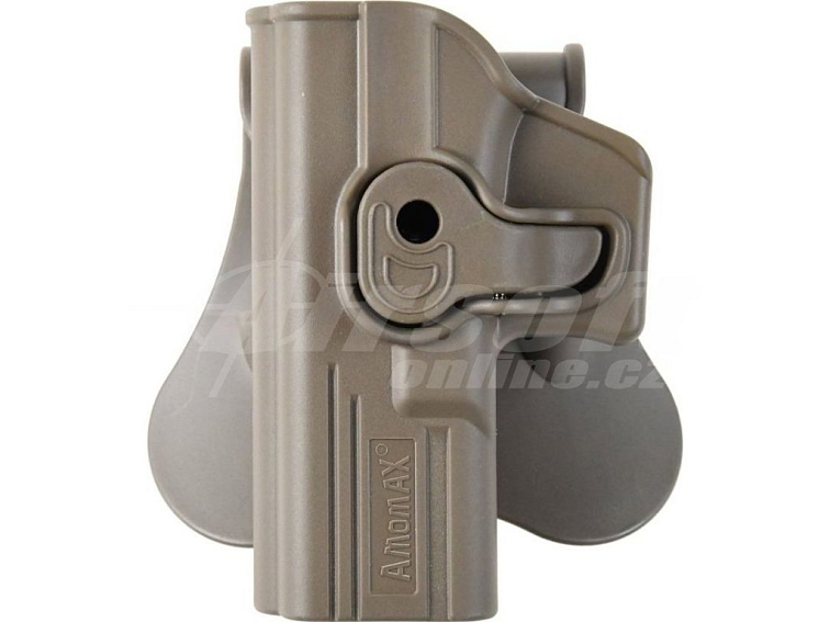 Polymerové opaskové pouzdro pro leváky Glock - pískové FDE, Amomax