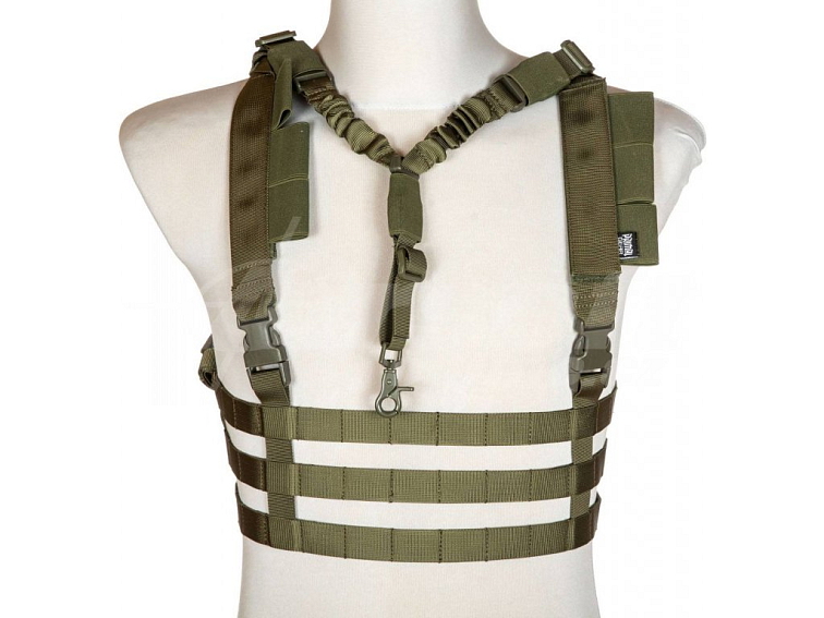 Lehký taktický Chest Rig s jednobodovým popruhem - olivový, Primal Gear