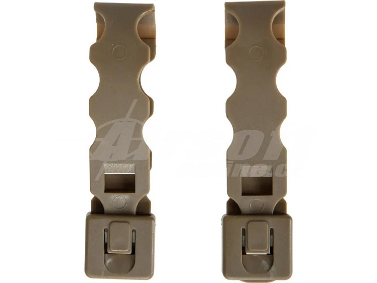 Krátký klip pro montáž příslušenství na vestu - 2 kusy, pískový TAN, Primal Gear