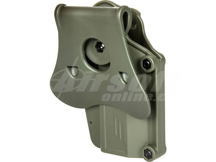 Opaskové polymerové univerzální pouzdro Per-Fit pro leváky - olivové OD, Amomax