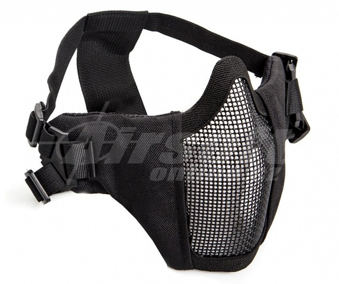 Měkčený face protector mřížkový - černý, ASG