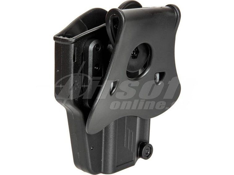 Opaskové polymerové univerzální pouzdro Per-Fit - černé, pro leváky, Amomax