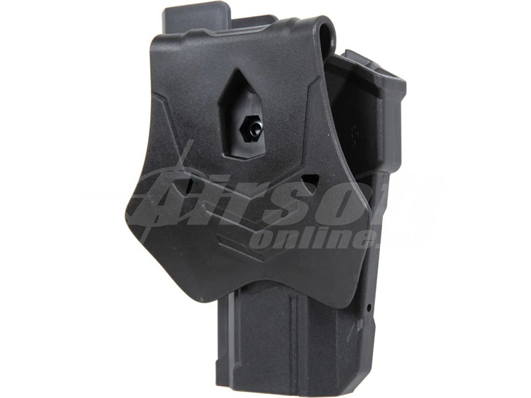 Opaskové pouzdro / holster pro Hi-Capa s kolimátorem - pro praváky, černé, Amomax