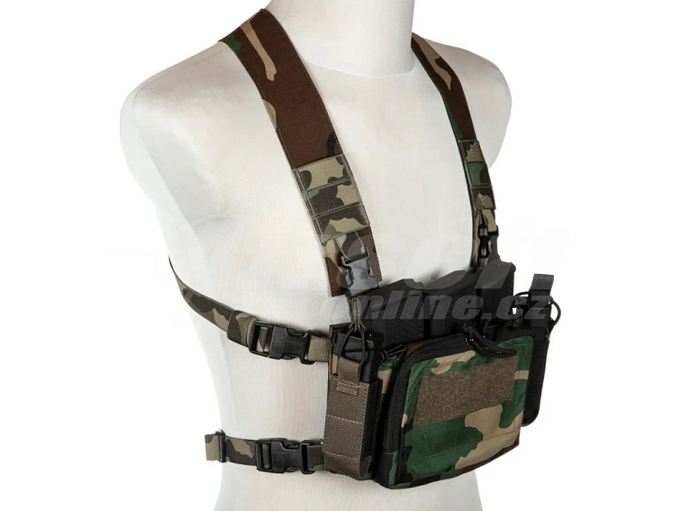 Taktický Chest Rig typu D3CRM - Woodland, PEW Tactical