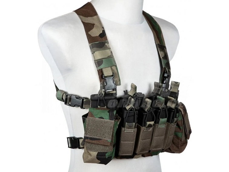 Taktický Chest Rig typu D3CRX - Woodland, PEW Tactical