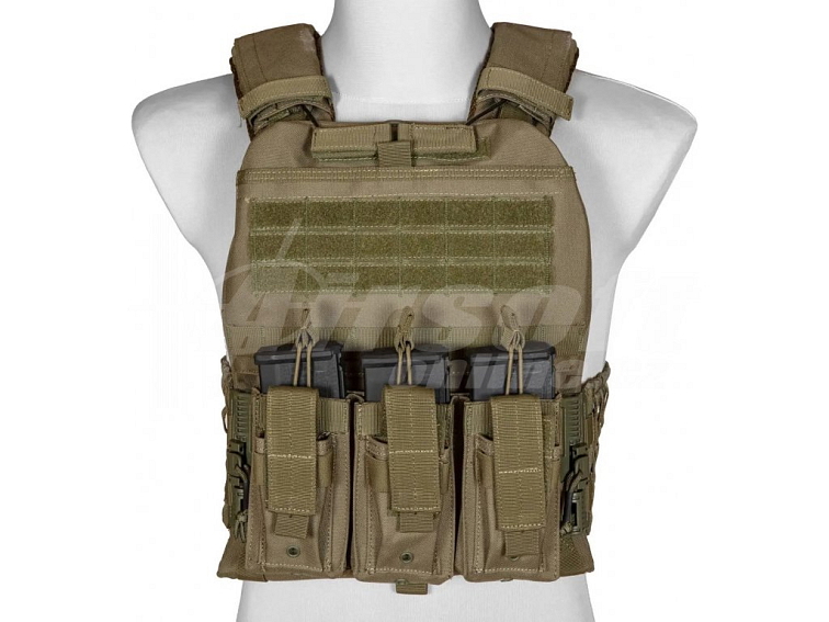 SET taktické vesty Type 9039 Basic s MOLLE - písková TAN, včetně příslušenství, GFC
