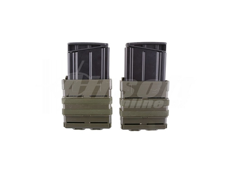 Plastová dvojitá otevřená sumka pro zásobníky 7,62 - olivová OD, Primal Gear