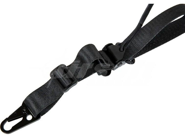 Nastavitelný 2-bodový taktický popruh s polstrováním - černý, Amomax