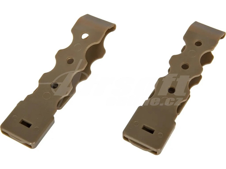 Krátký klip pro montáž příslušenství na vestu - 2 kusy, pískový TAN, Primal Gear