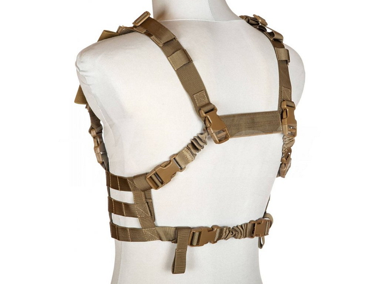Lehký taktický Chest Rig s jednobodovým popruhem - Coyote Brown, Primal Gear