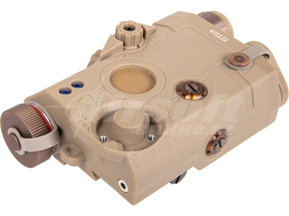 Replika AN/PEQ-15 se svítilnou + červený laser - FDE, WADSN