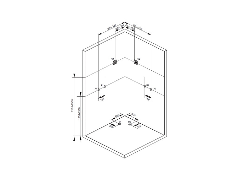 Sprchový box TREND 1 90x90x215 (CL70)