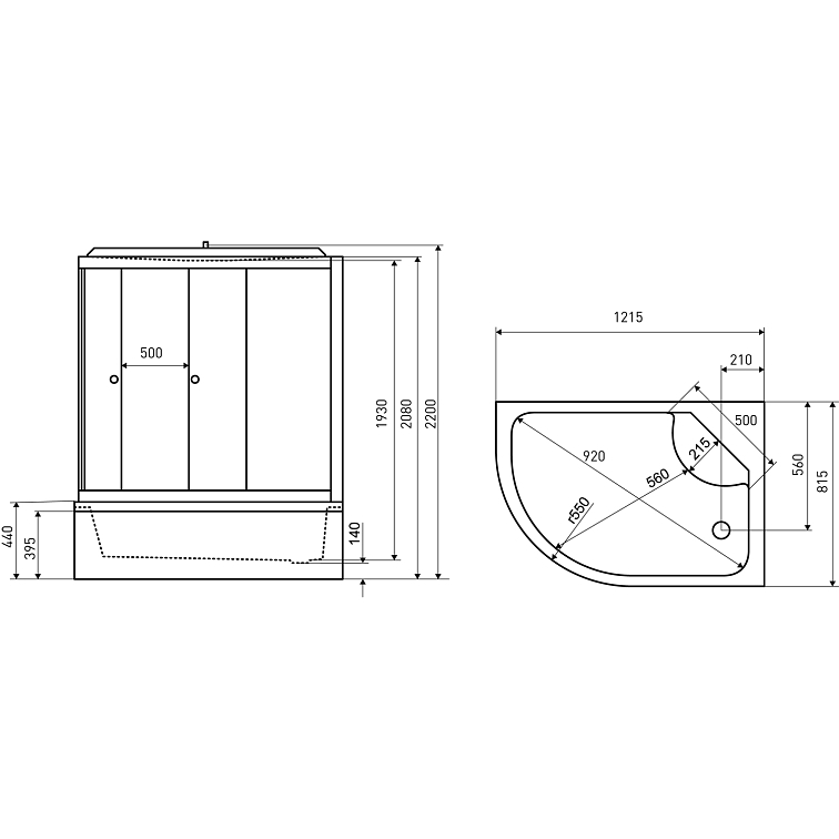 Sprchový box JUKON 120x80 levý