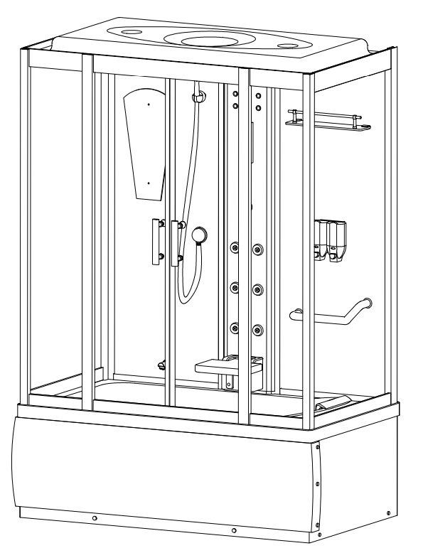 Sprchový a masážní box s vanou SIRI 150x85x225