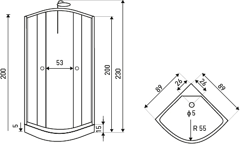 Sprchový box STRADA 90x90x230