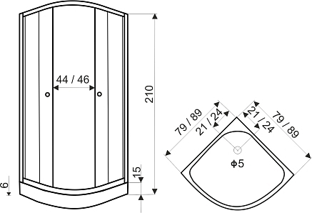 Sprchový box CLASSIC black 80x80 nebo 90x90