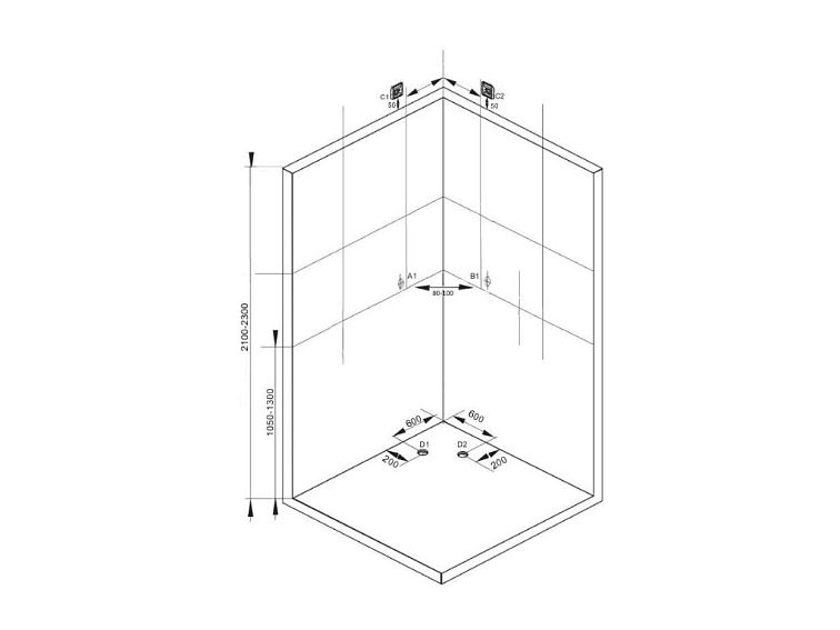Sprchový box COMFORT 100x100x215 (CL100)