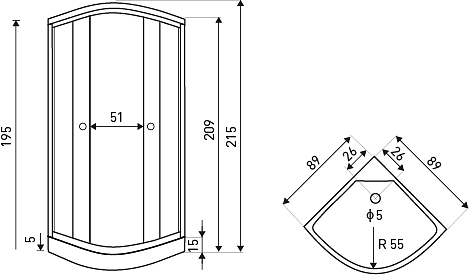 Sprchový box LISA 90x90x215
