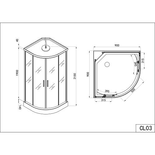 Sprchový box TANGO 90x90x215 (CL03)