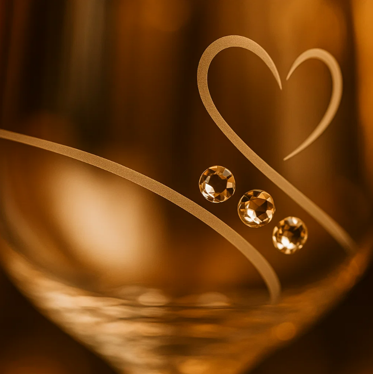 Esküvői fehérboros poharak Romance Swarovski kristályokkal 330 ml 2 db