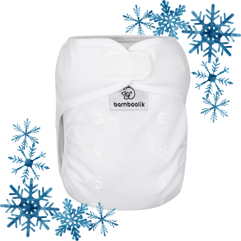 Noční kalhotková plenka Bamboolik - Bílá