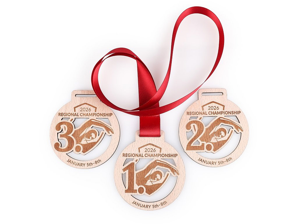 Jednovrstvá dřevěná medaile (tvar na míru)