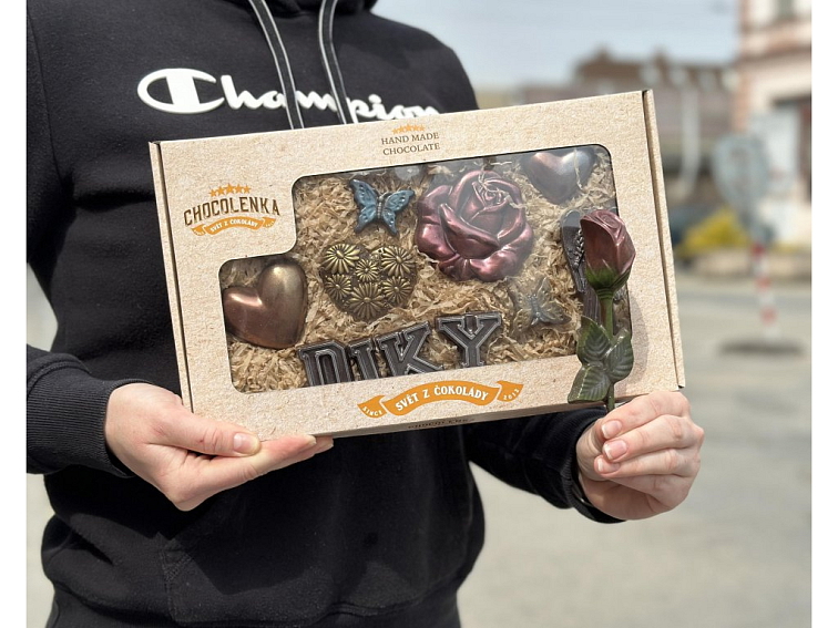 Čokoládová sada pro maminku s růží č. 2