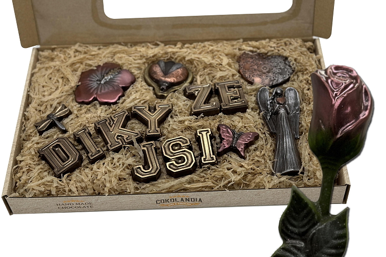 Čokoládová sada pro maminku s růží č. 1