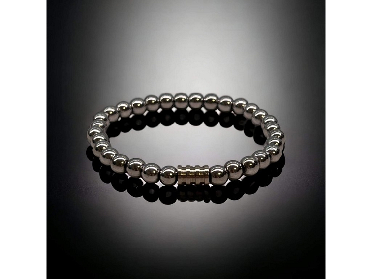 Náramek z hematitu stříbrný