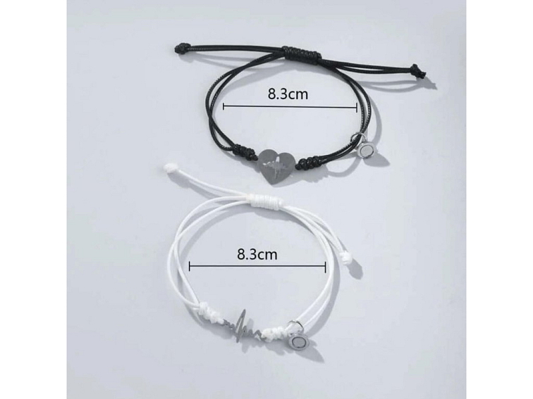Náramek provázkový párový SRDEČNÍ RYTMUS