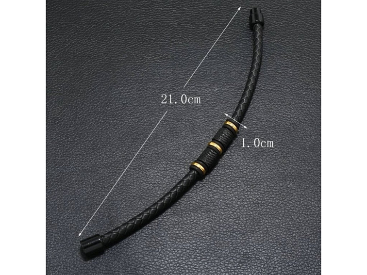 Náramek kožený se zlatými prvky