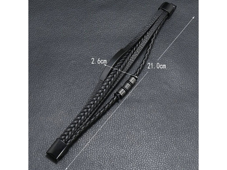 Náramek kombinovaný vrstvený černý