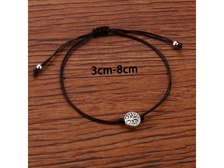 Náramek provázkový - STROM ŽIVOTA nerezový